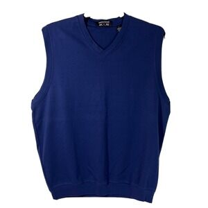 Smith & Tweed Golf Men's 100% Pima Cotton‎ Blue Navy Pullover Sweater Vest Large